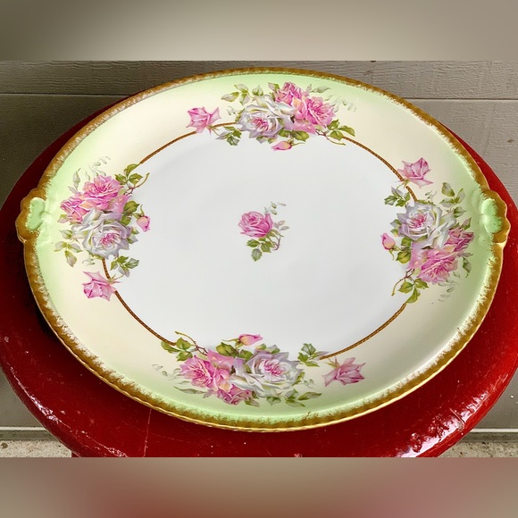 Rare 24k Gold Trim Early 20th Century Vintage LIMOGES FRANCE Serving Plate - Picture 3 of 16